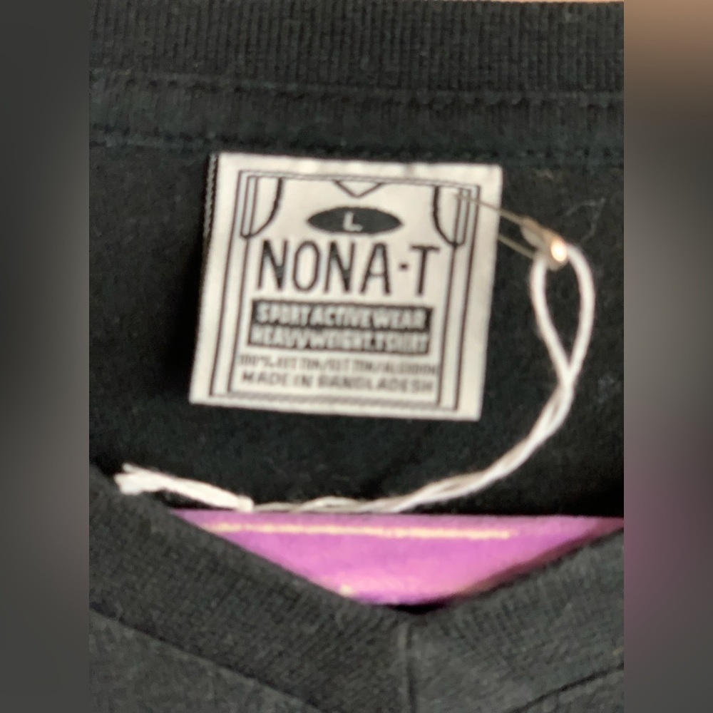 Nona-T Men's Black V-Neck T-Shirt.  Size-Large - Picture 3 of 3
